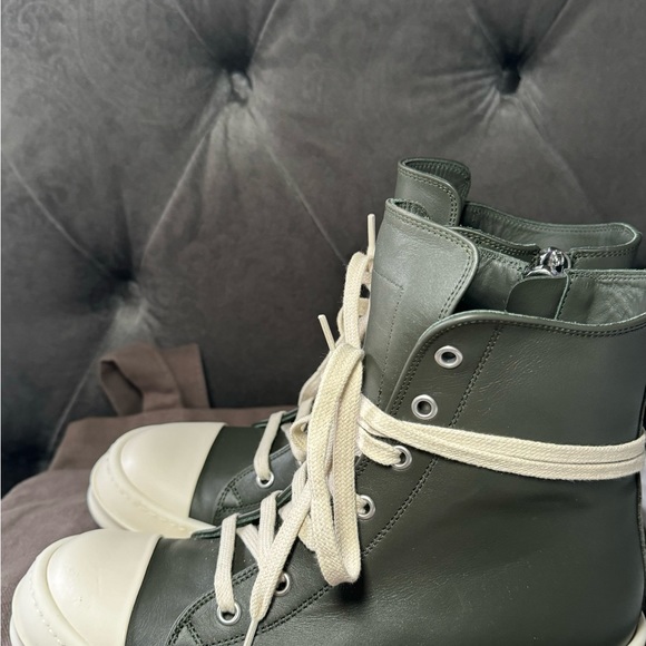 Rick OWENS Green high sneakers - Picture 3 of 5
